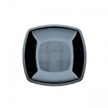PIATTO DESSERT QUAD. TRASP/NERO DIAM180 PZ25